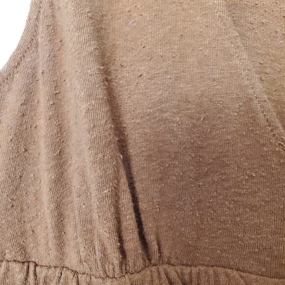 Free People Beach Brown Popcorn Textured Cotton Tank Mini Dress Womens XSmall - Picture 6 of 9
